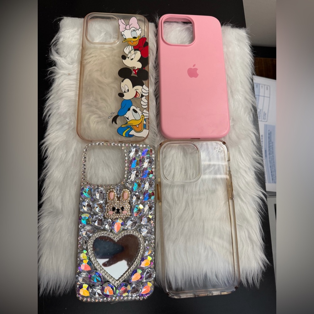 Apple Pink and Clear iPhone Cases Set